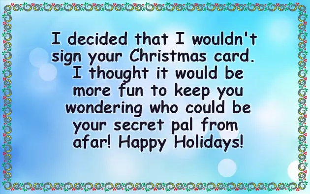 Secret Santa Greetings Secret Santa Greetings