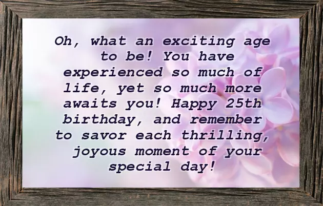 25Th Birthday Wishes