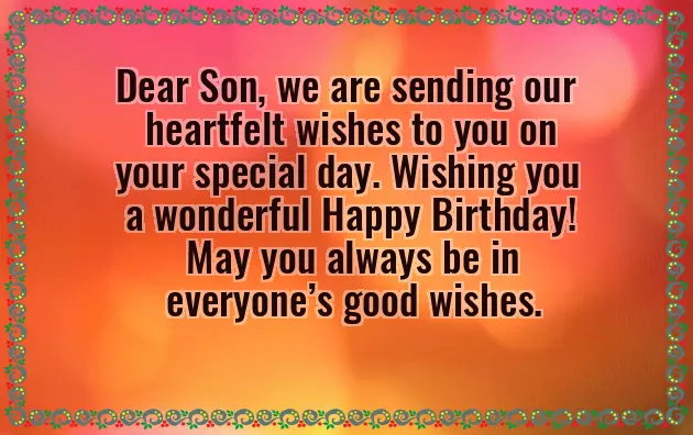 Birthday Wish Message For Son