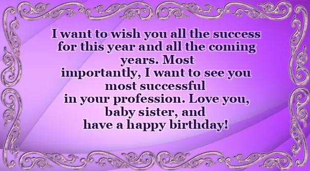 Sister To Sister Birthday Wishes