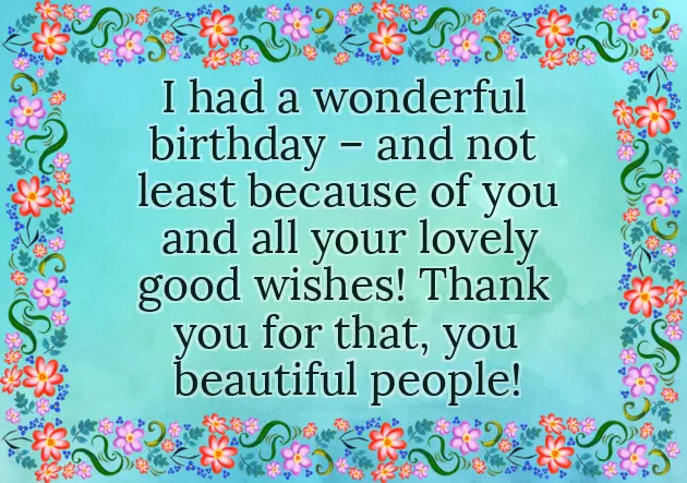 Saying Thank You For Birthday Celebration