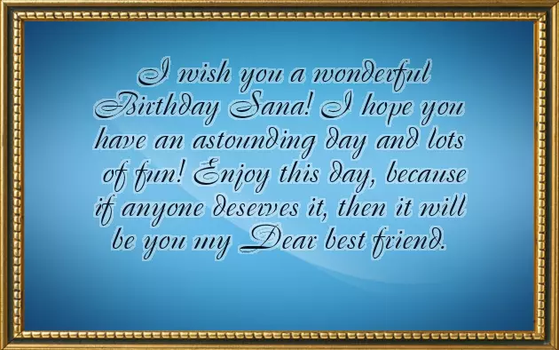 Happy Birthday Sana Wishes
