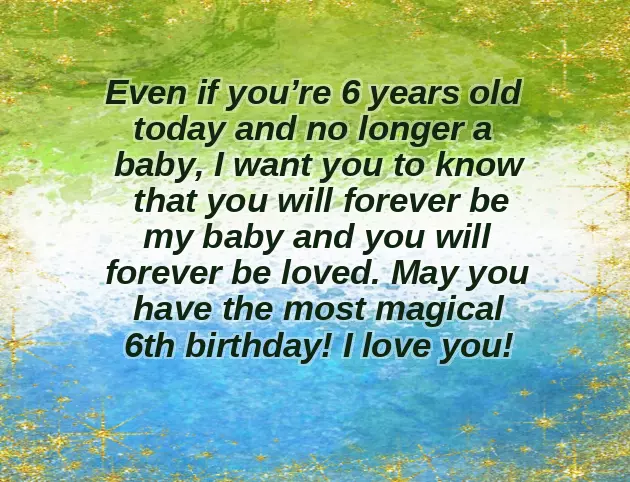 Boy 6 Birthday Wishes