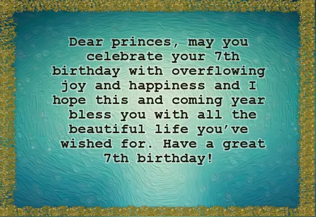 7Th Birthday Wishes For Girl