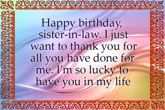 Sweet Birthday Wishes For Sister In Law