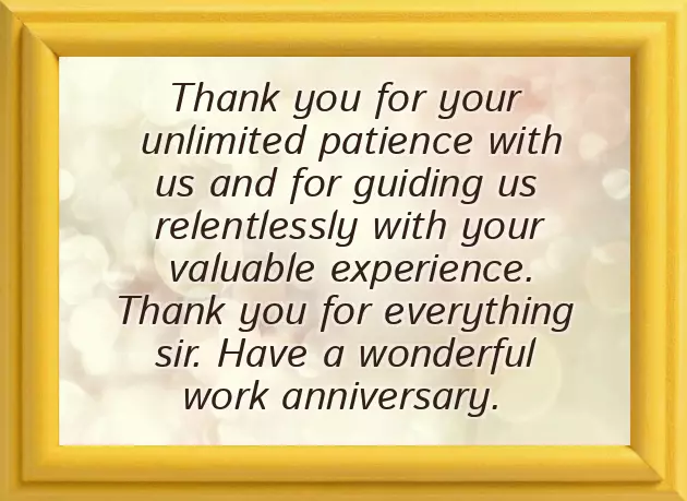 Congratulations On 20 Year Work Anniversary