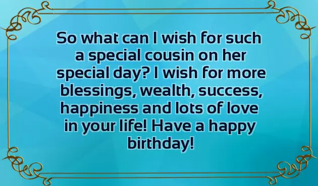 Happy Birthday To Female Cousin