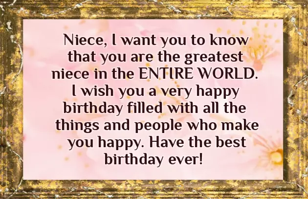 To My Beautiful Niece Happy Birthday