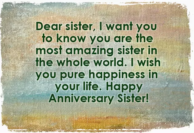 Wedding Anniversary Sister
