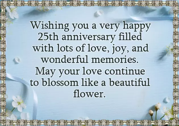 Happy Silver Wedding Anniversary