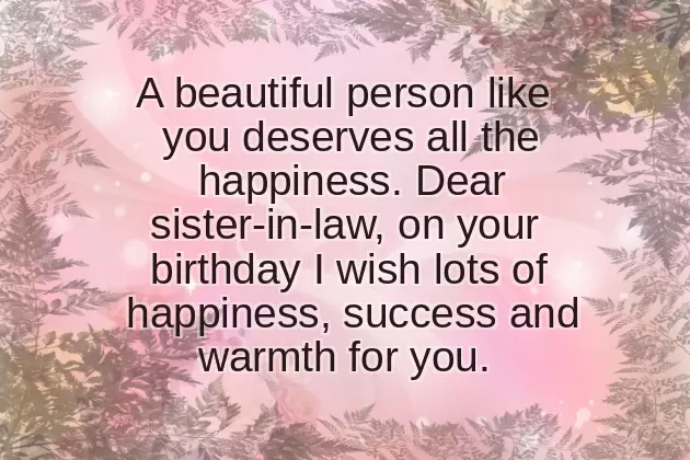 Sister In Law Birthday