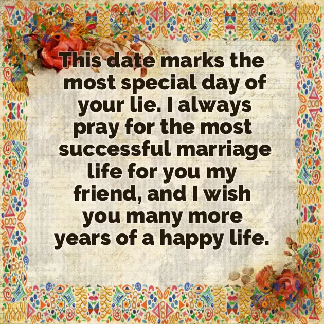 Wishes For Wedding Anniversary To Friend