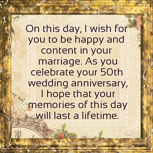 Happy Golden Anniversary Wishes