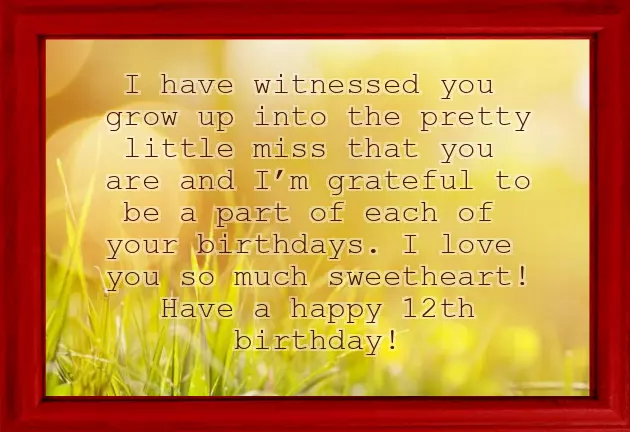 Birthday Wishes For 12 Year Girl