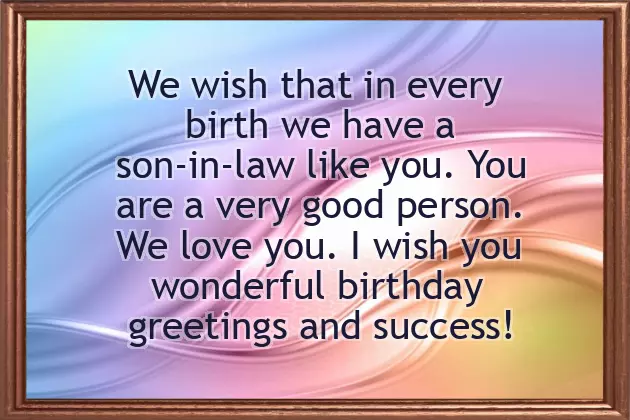 Son In Law Birthday Wishes Quotes