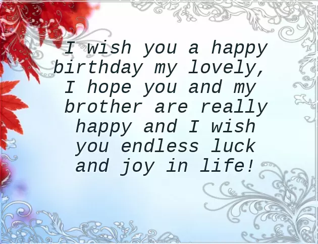 Birthday Wish To Brother Wife