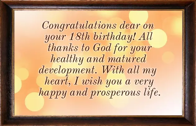 Happy 18Th Birthday Message Happy 18Th Birthday Message