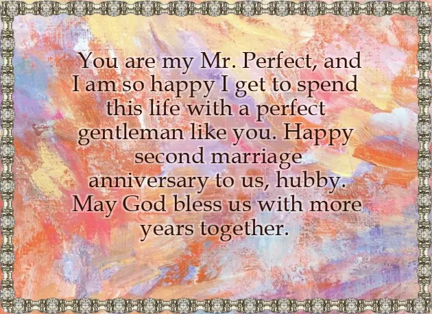 Second Wedding Anniversary Wishes To Husband