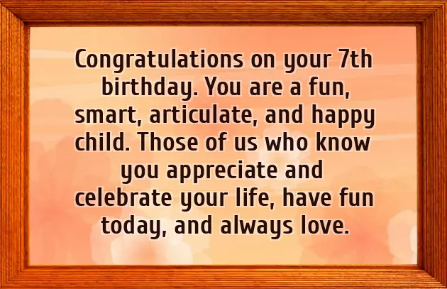Birthday Wishes For A Seven Year Girl
