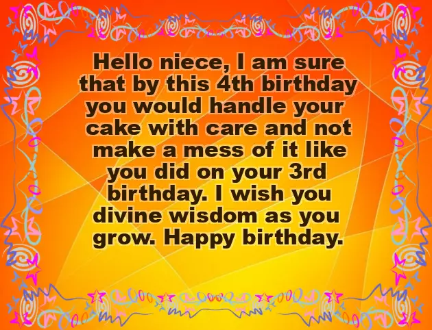 Happy Birthday To My 4 Year Old Niece