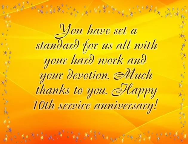 Congratulations Completing 10 Years Service Congratulations Completing 10 Years Service