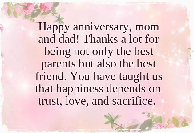 Wedding Anniversary For Parents Wishes