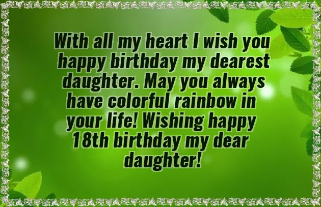 Birthday Wishes To 18 Year Old Daughter