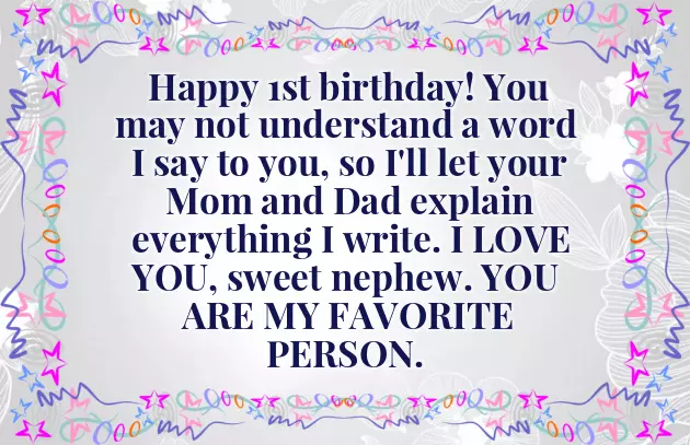 First Year Birthday Wishes For Nephew First Year Birthday Wishes For Nephew