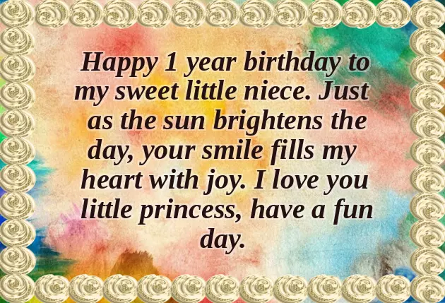 Birthday Wishes For A One Year Old Niece
