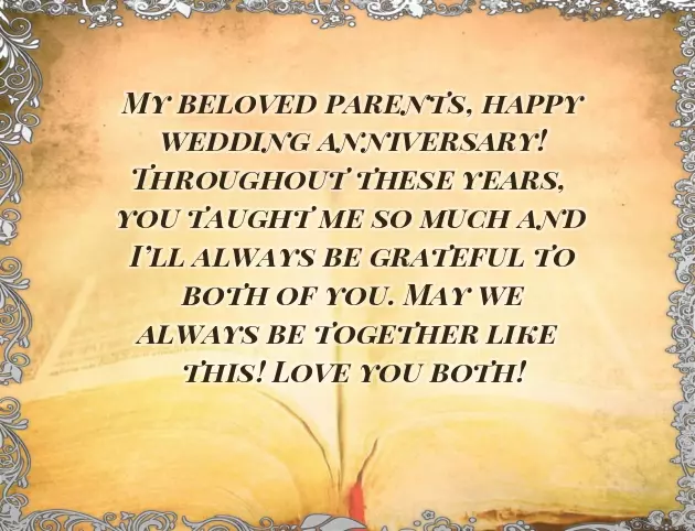 Anniversary Message To Mum And Dad