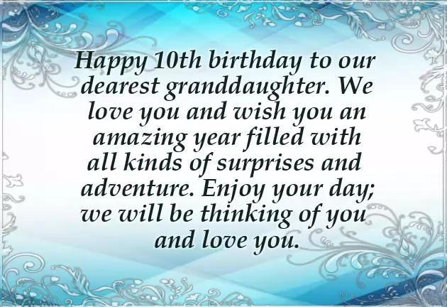 Happy Birthday Wishes For 10 Years Old Girl
