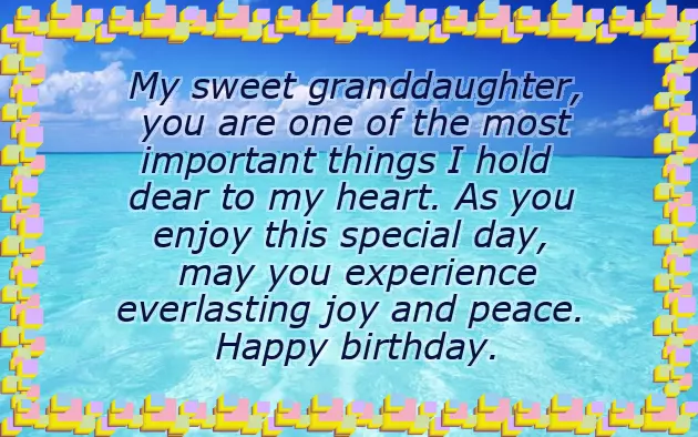 Birthday Greetings To My Granddaughter