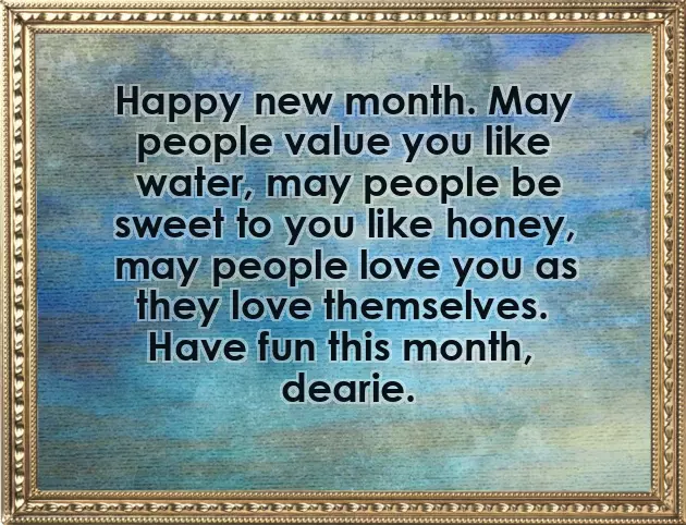 Lovely New Month Message