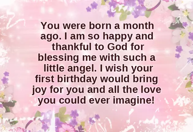 First Month Birthday Wishes For Baby Boy