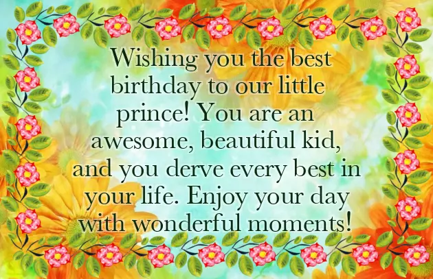 Birthday Wishes To 1 Year Old Boy