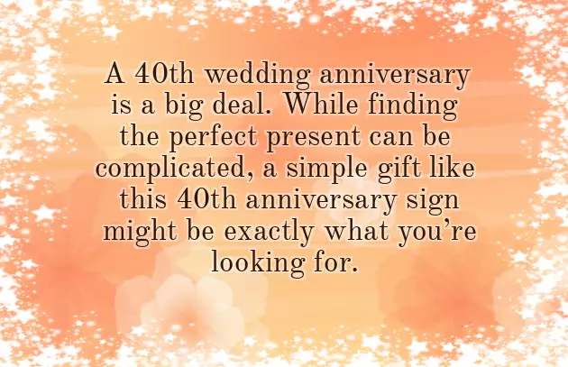 40Th Wedding Anniversary Traditional Gift