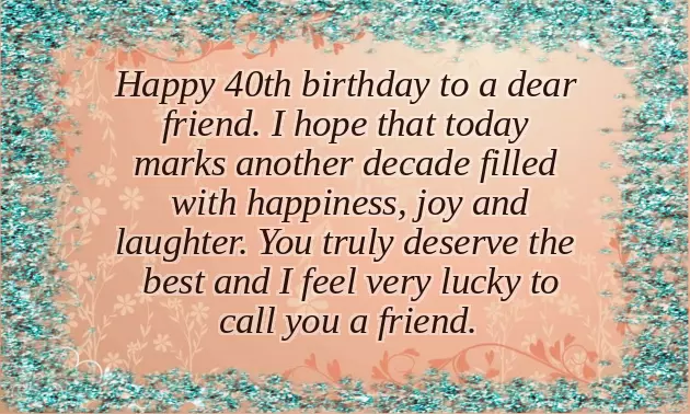 40Th Bday Message