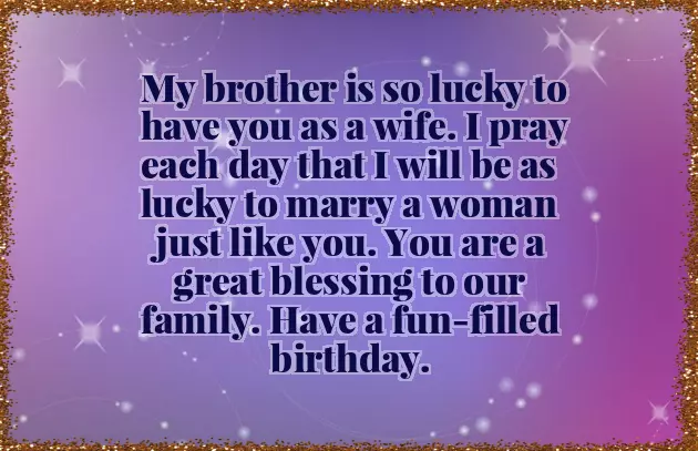 Brother Wife Birthday Quotes