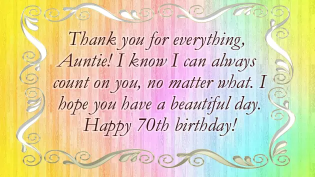 70Th Birthday Wishes For Aunt 70Th Birthday Wishes For Aunt