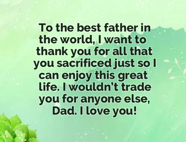 Short And Sweet Fathers Day Message