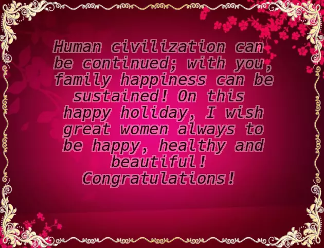 Happy 8Th Of March Congratulations