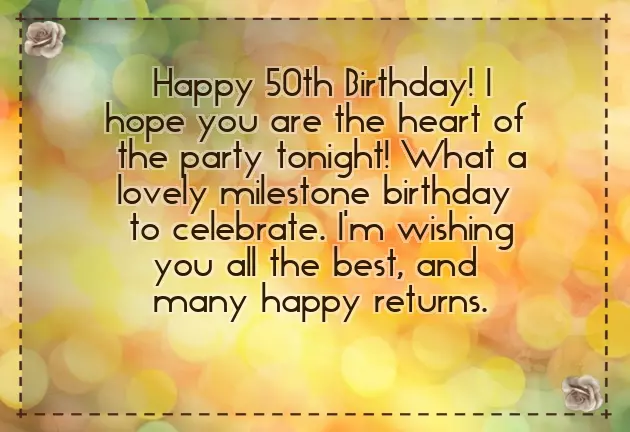 50Th Birthday Wishes For A Man