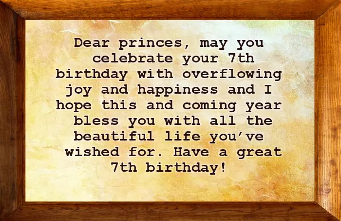 Birthday Greetings For 7 Years Old