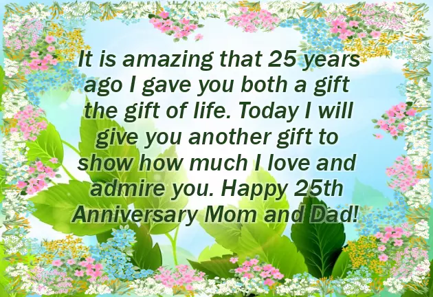 Happy 25Th Anniversary To Parents