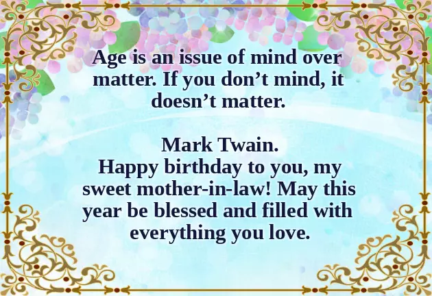 Happy Birthday To A Special Mother In Law