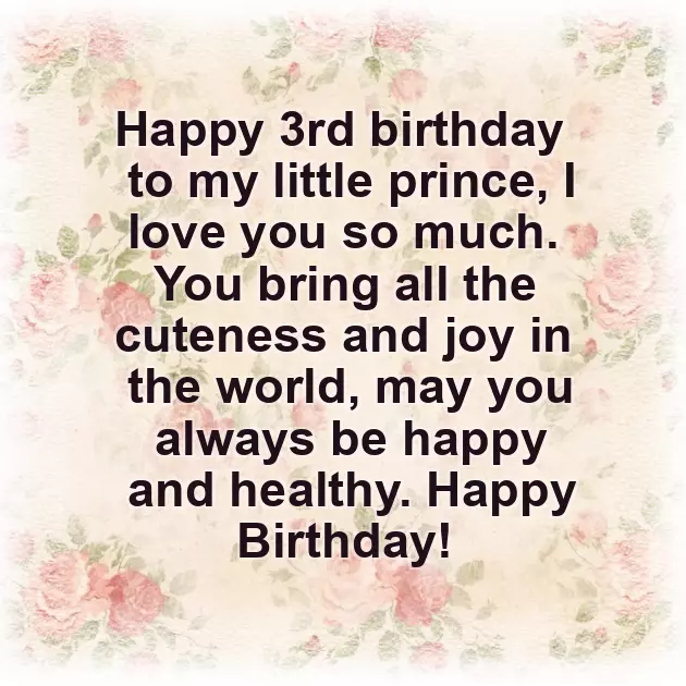 3 Year Old Son Birthday Wishes