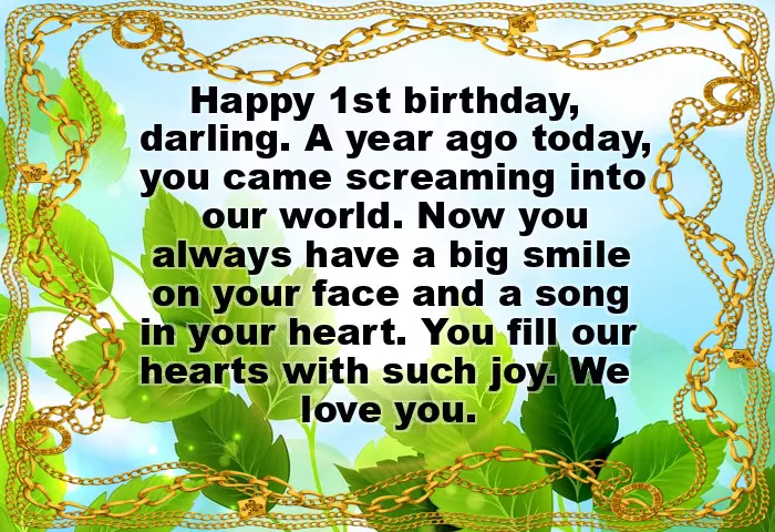 Birthday Wishes For 1 Year Child