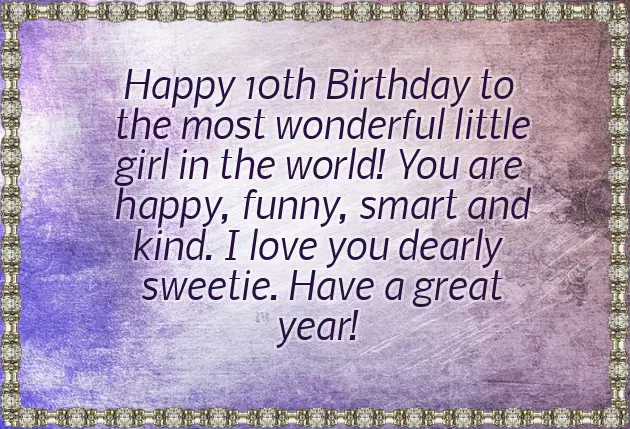 10Th Birthday Wishes To Daughter