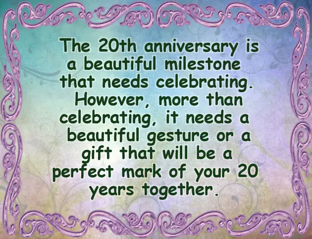 20 Year Wedding Anniversary Gift 20 Year Wedding Anniversary Gift