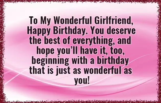 Birthday Greetings For Girlfriend